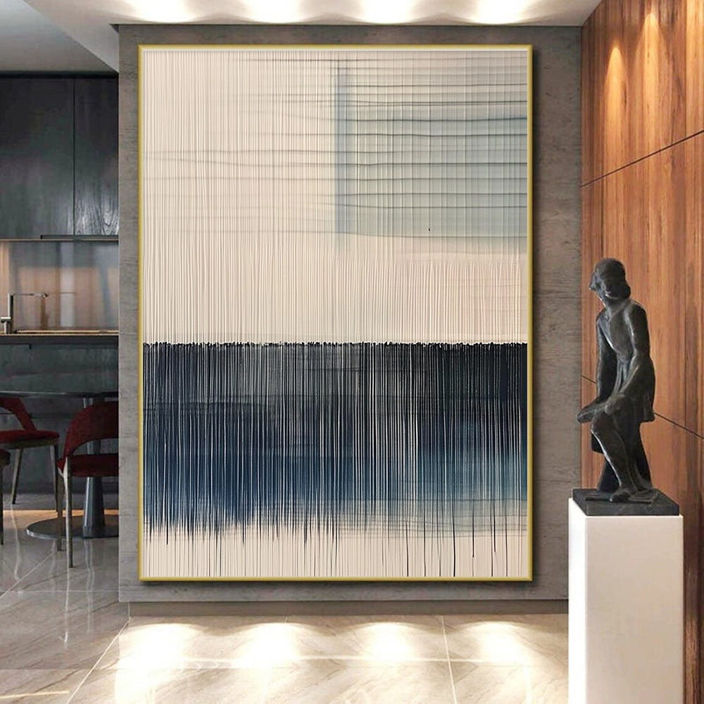 Vertical Line Patterns Abstract Painting with Minimalist Rhythm WINK073