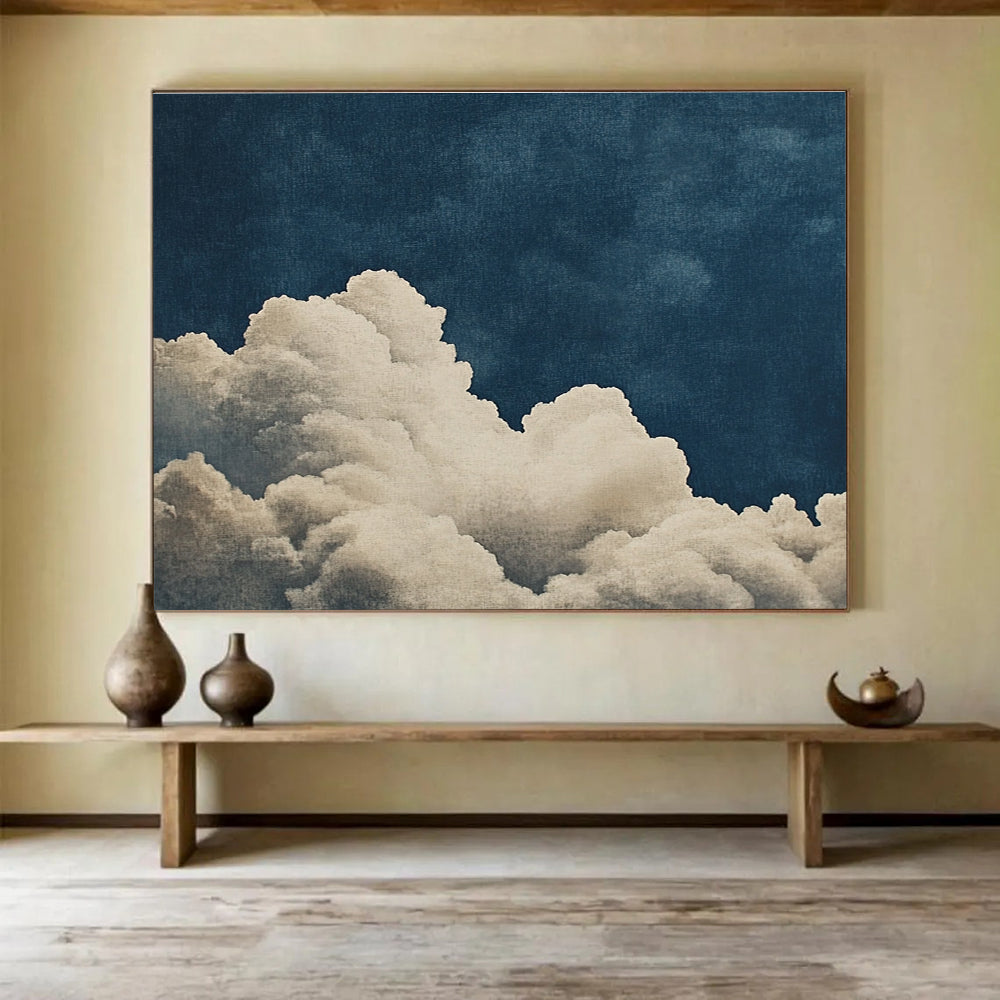 Minimalist Clouds on Dark Blue  Calm Skies ABS114