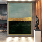 Gold Accent Landscape Abstract Painting with Elegant Simplicity WINK191