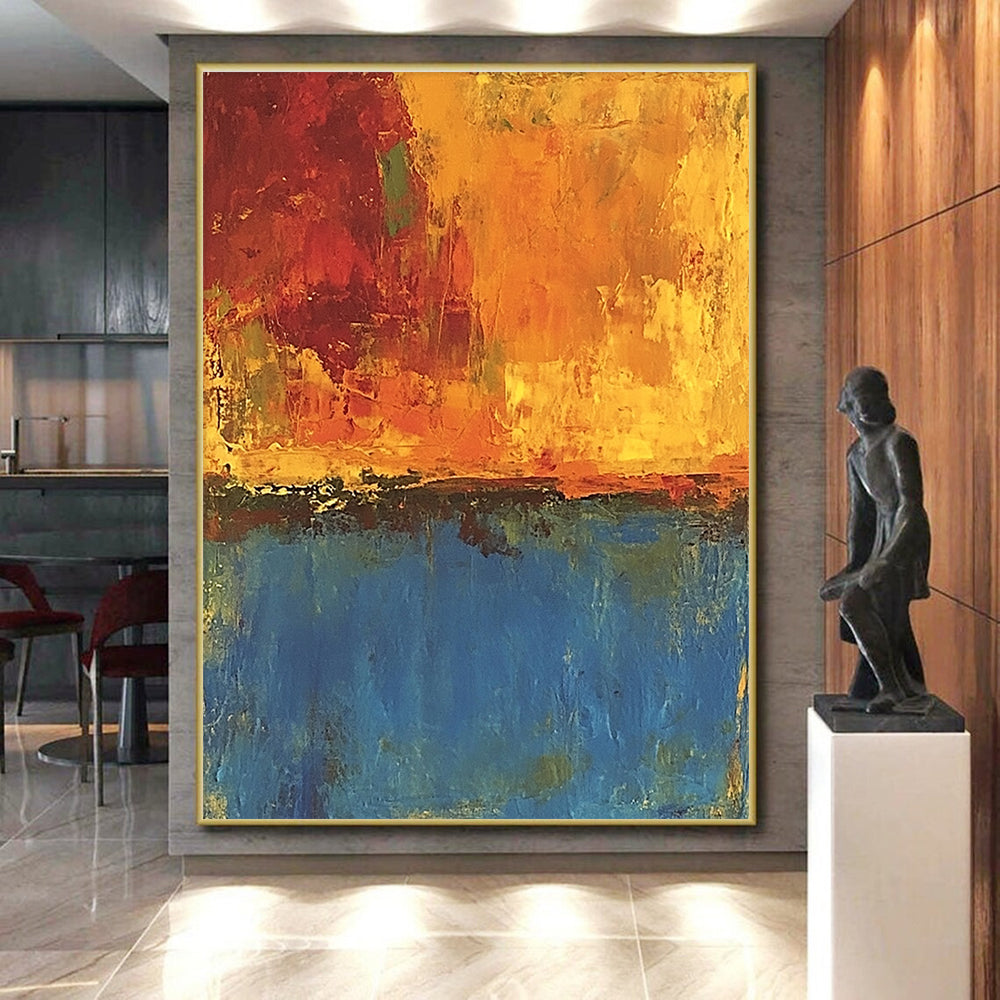 Warm and Cool Tones Abstract Painting with Dynamic Balance WINK795