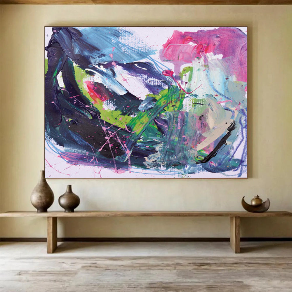Vibrant Color Splash Abstract Painting for Creative Studios YHT131