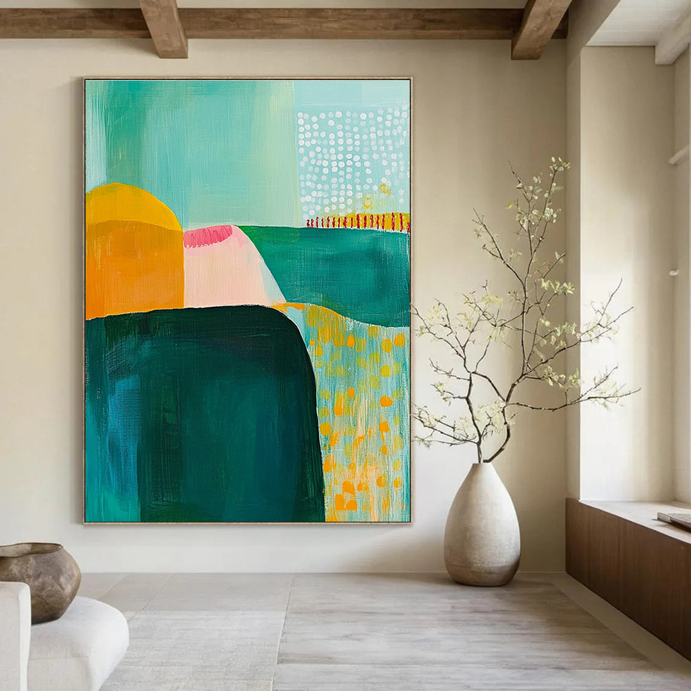 Abstract Landscape Blocks Contemporary Abstract Painting GAB0339