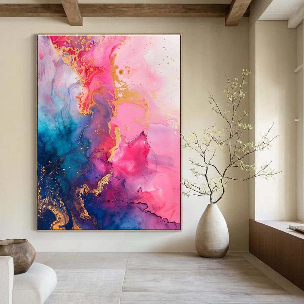 Dreamy Ink - Flow Abstract with Gold Painting for Relaxing Spaces HENG286