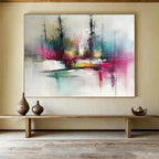 Colorful Tree Landscape Abstract Painting with Expressive Lines and Colors ABS249
