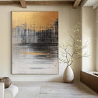 Golden Horizon Abstract - Mystical Landscape Abstract Art GAB0482