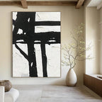 Bold Black - White Abstract Painting for Edgy Urban Interiors HENG148