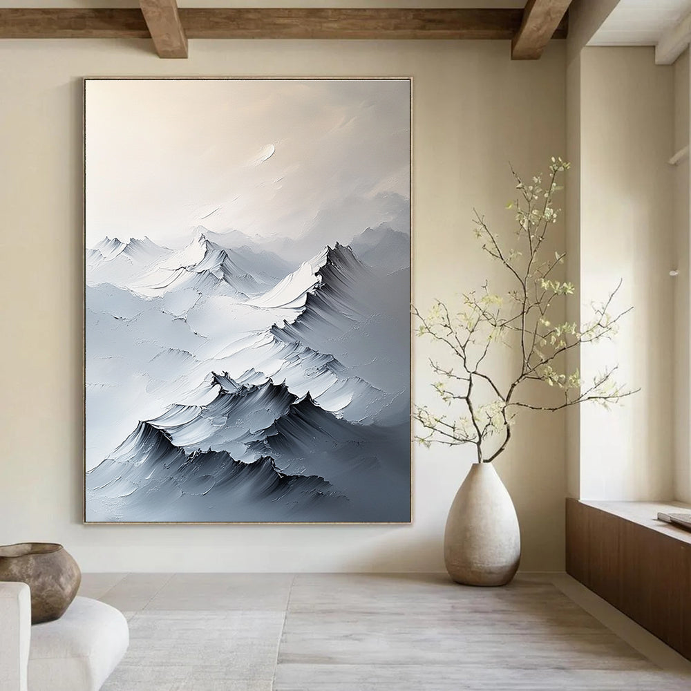 Textured Mountain Peaks Impasto Landscape Abstract Painting for Nature - Lovers’ Spaces GAB1541
