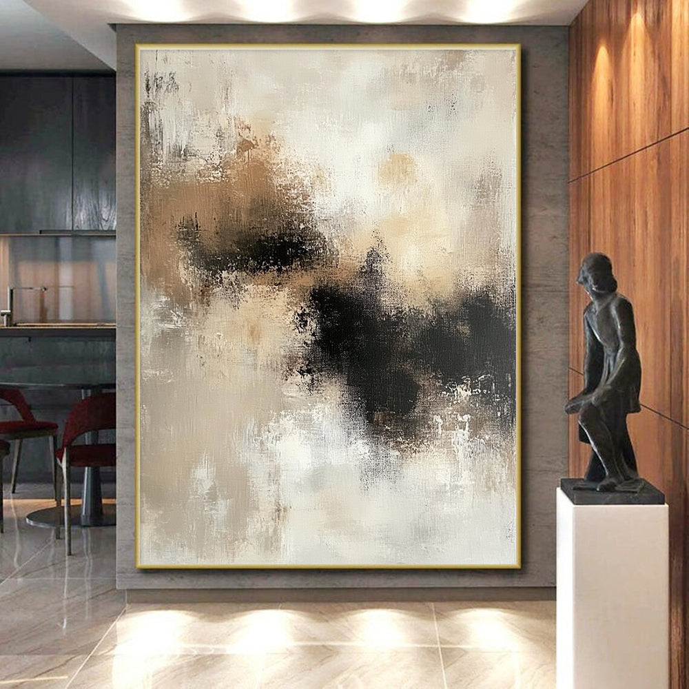 Beige - Black Abstract Painting with Quiet Intensity WINK534