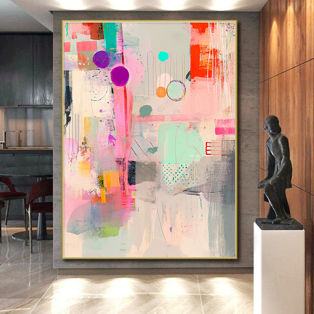 Vibrant Abstract Mix Painting with Eclectic Energy WINK138