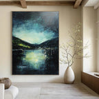 Starry Night Lake Abstract Painting for Nature Lovers GAB0710