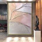 Textured Pastel Leaves Abstract Painting with Delicate Charm WINK053
