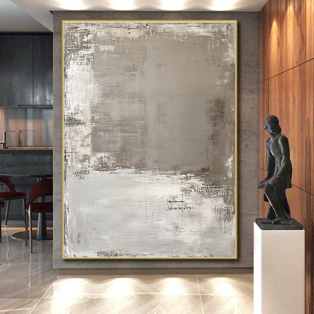 Gray Abstract Textures Abstract Painting with Industrial Charm WINK006