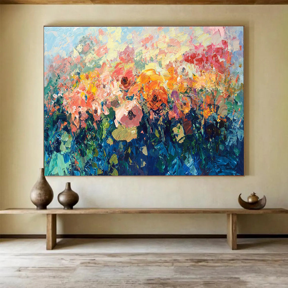 Colorful Flower Abstract Painting for Florist Shop Waiting Areas YHT431