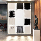 Beige and Black Blocks Abstract Painting with Subtle Contrast WINK112