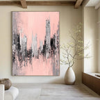 Pink Cityscape Abstract Painting for Contemporary Art Galleries GAB0793