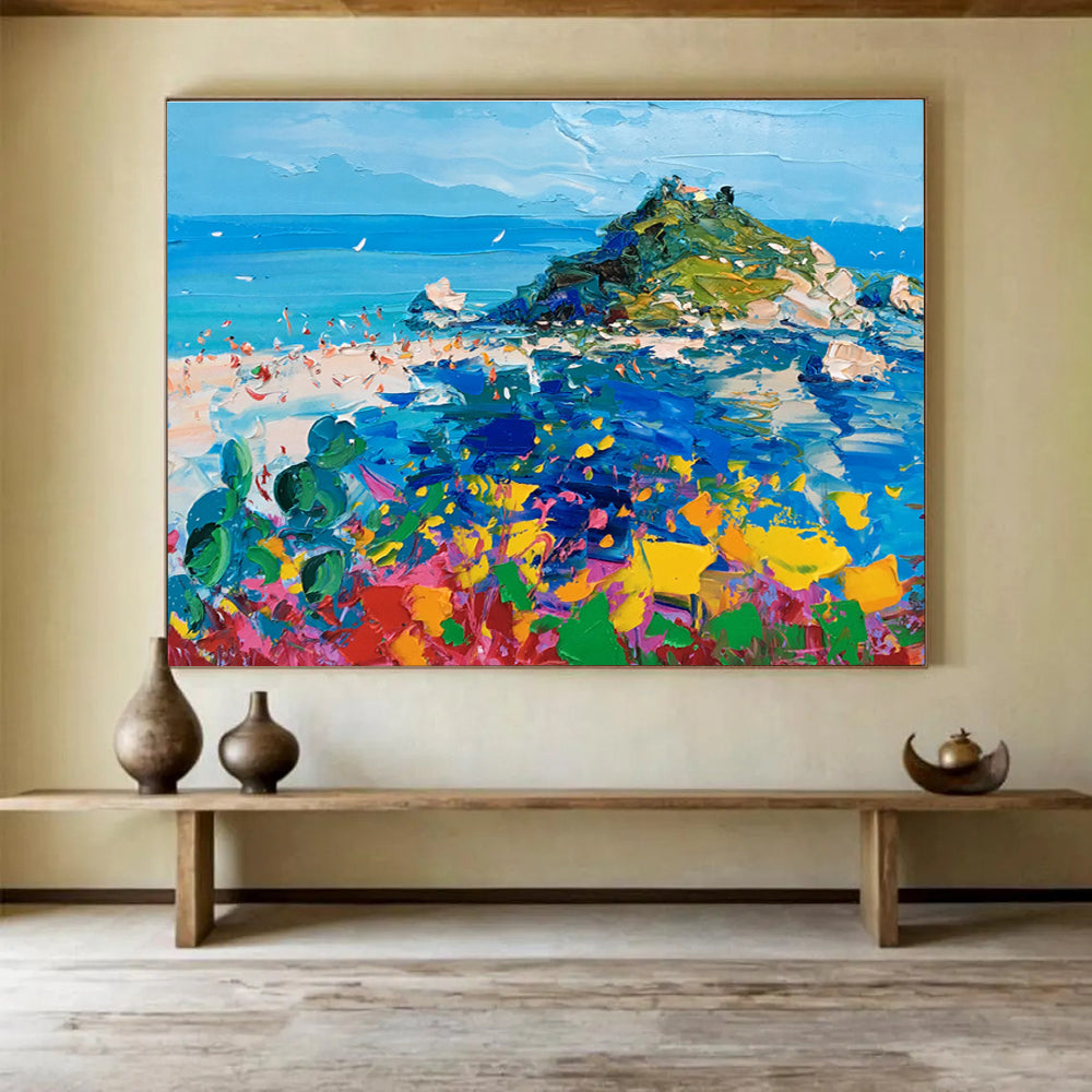 Island Beach Abstract Painting for Tropical Resort Spas YHT479