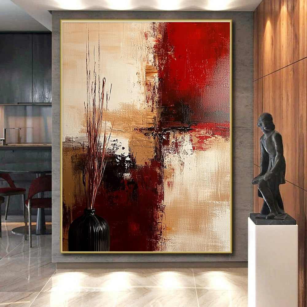 Red Brown Abstract Painting with Warm Intensity WINK728