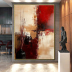 Red Brown Abstract Painting with Warm Intensity WINK728