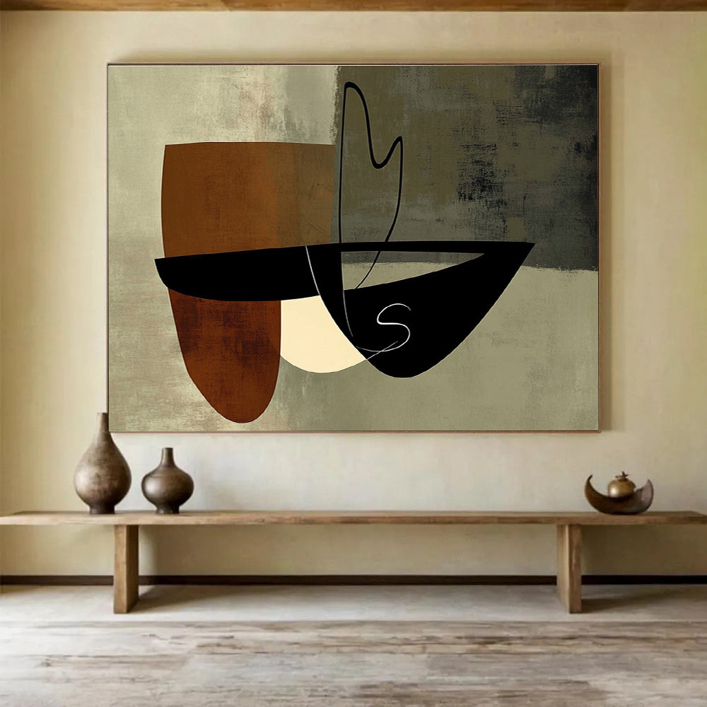 Minimalist Geometric Abstract  Subtle Modern Shapes ABS075