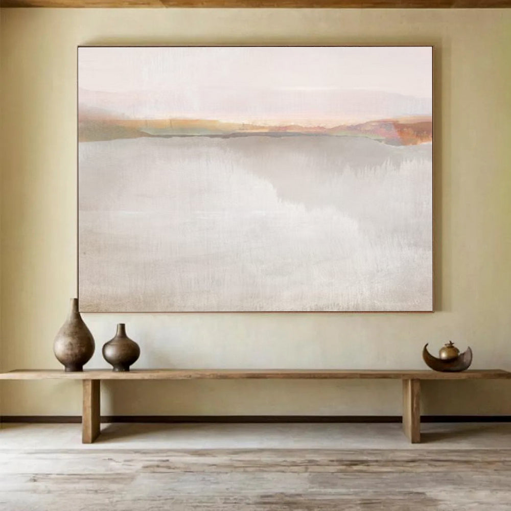 Soft Lake Abstract Painting for Tranquil Bedrooms YHT120