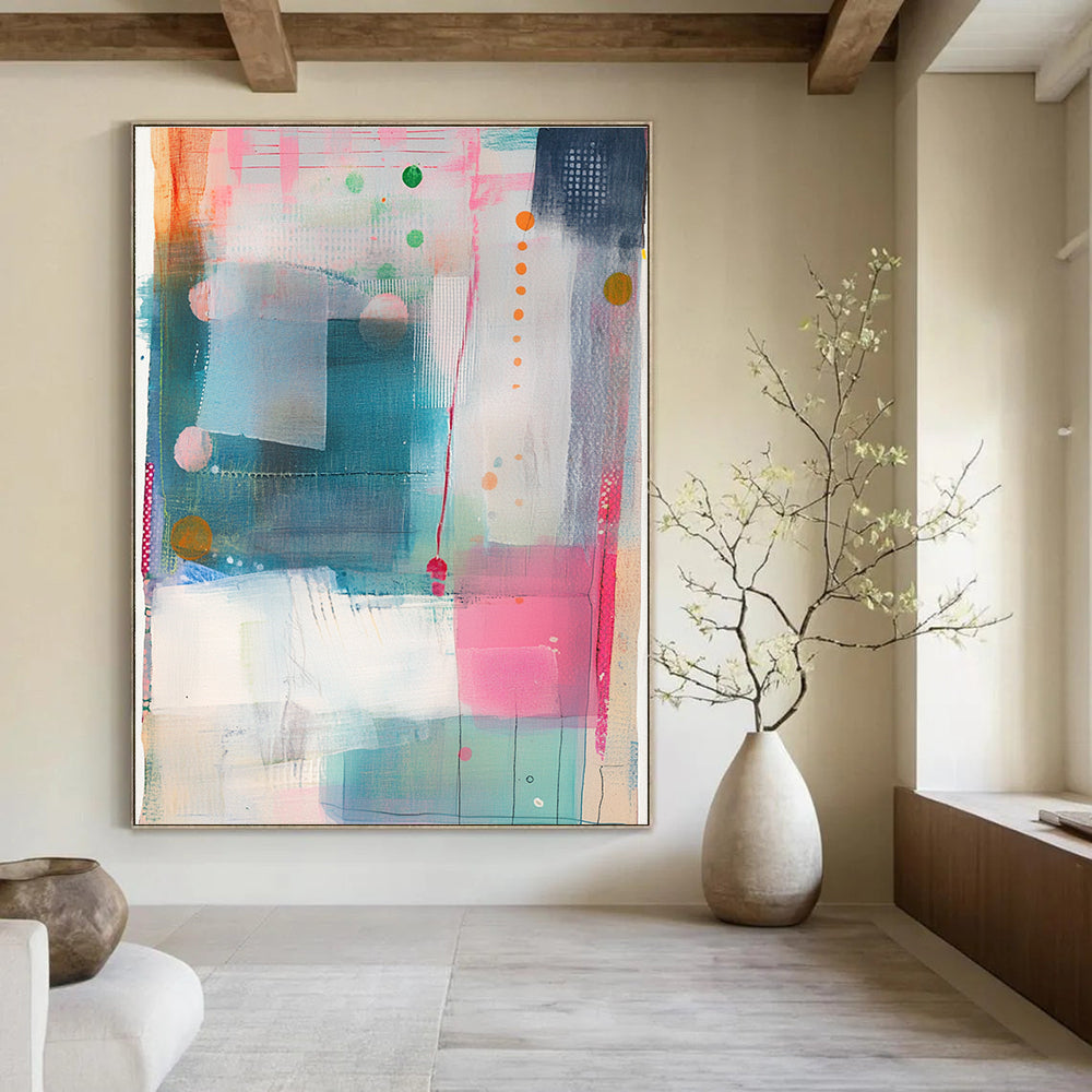 Bright Geometric Mix Modern Graphic Abstract Painting GAB0243