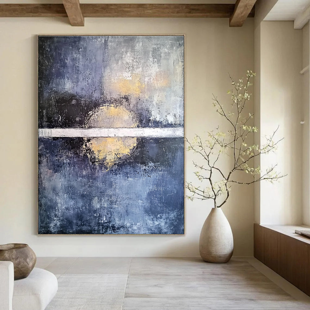 Sunset Reflection Abstract - Serene Landscape Abstract Painting GAB0654