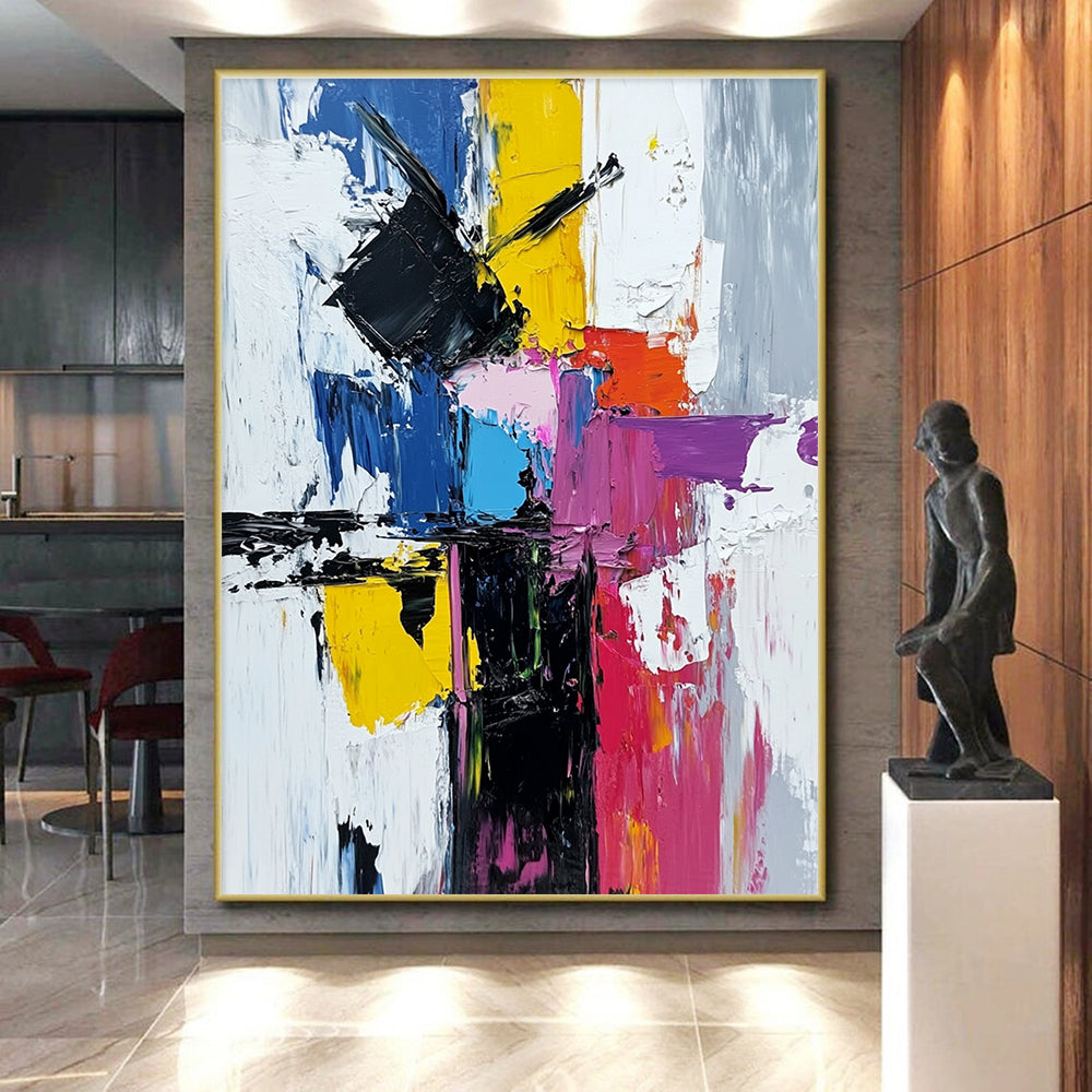 Colorful Block Abstract Painting with Vibrant Energy WINK732