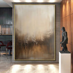 Textured Beige and Brown Gradient Abstract Painting with Tactile Warmth WINK036