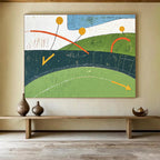 Colorful Geometric Nature with Playful Shapes Abstract Painting ABS317