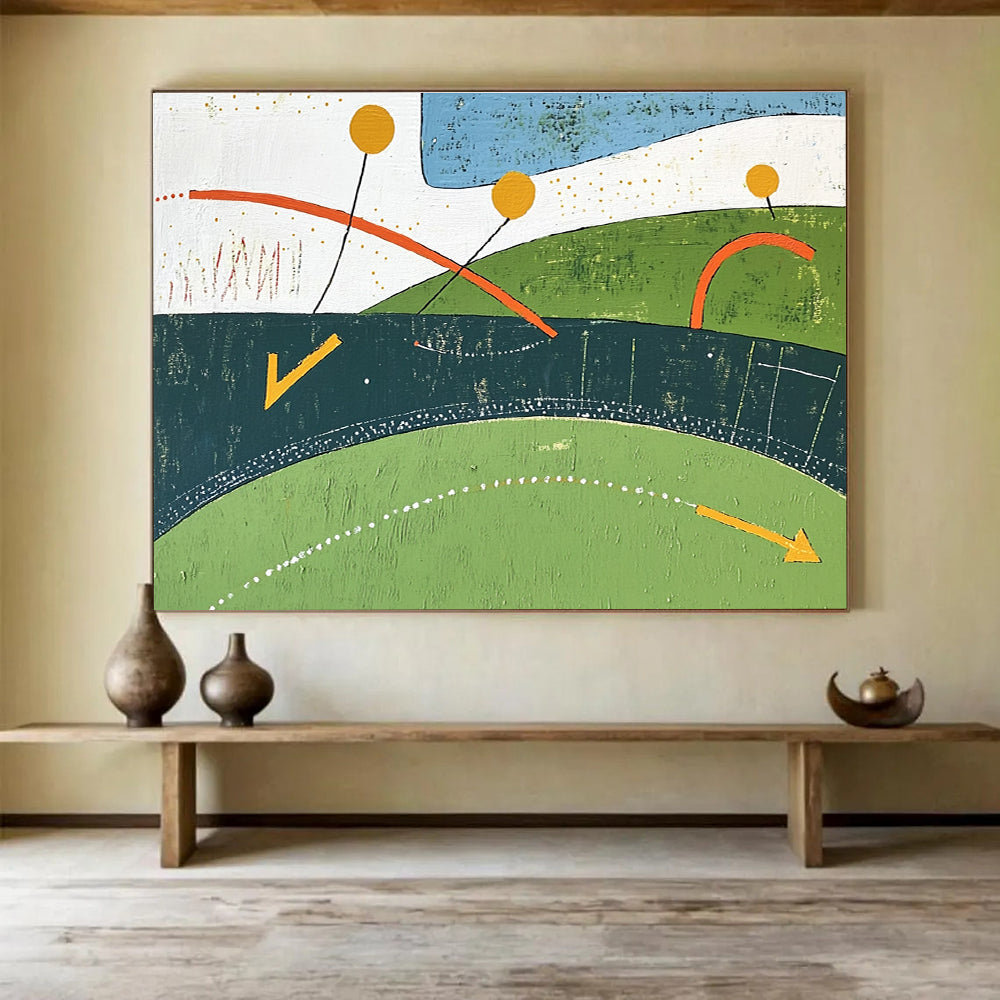 Colorful Geometric Nature with Playful Shapes Abstract Painting ABS317