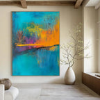 Vibrant Colorful Nature Abstract Painting for Lively Spaces GAB0678