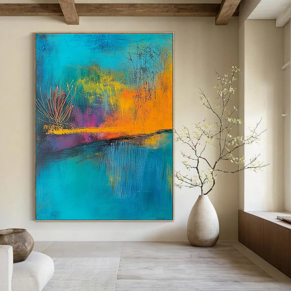 Vibrant Colorful Nature Abstract Painting for Lively Spaces GAB0678