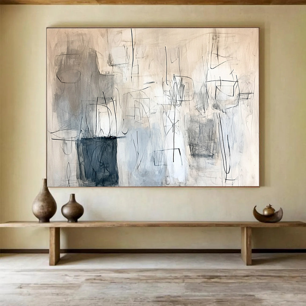 Sketch - Like Abstract Painting with Spontaneous Expressive Lines ABS548