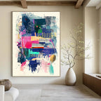 Musical Abstract Fusion Painting with Piano Motifs GAB0101