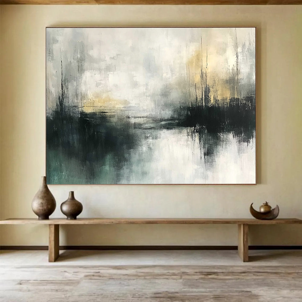 Gray and White Abstract Landscape with Subtle Tones Abstract Painting ABS355