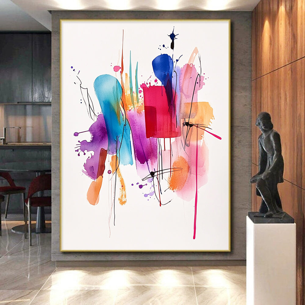 Colorful Watercolor Abstract Painting with Fluid Beauty WINK735