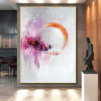 Purple Orange Circular Abstract Painting with Mysterious Allure WINK705