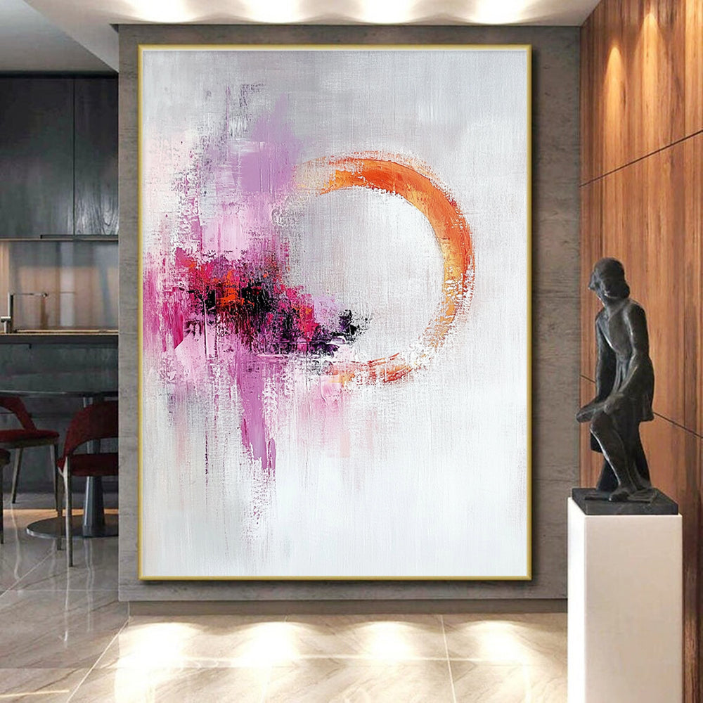 Purple Orange Circular Abstract Painting with Mysterious Allure WINK705