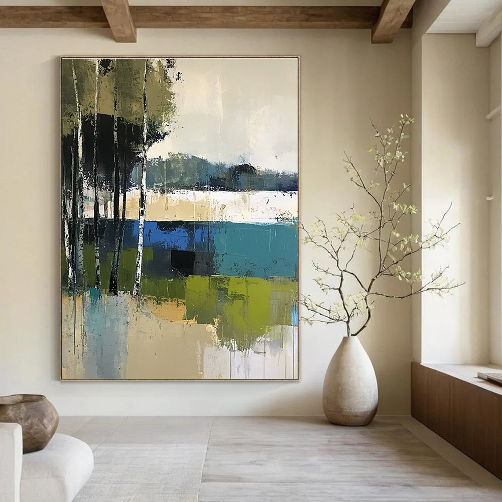 Forest Lake Abstract - Contemporary Nature Scene Art GAB0533