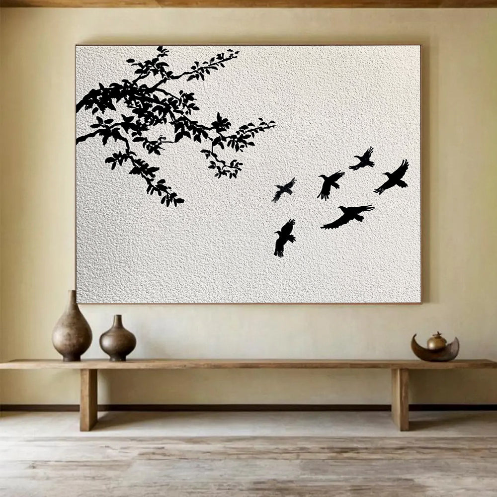 Black Branches and Birds - Serene Silhouettes ABS026