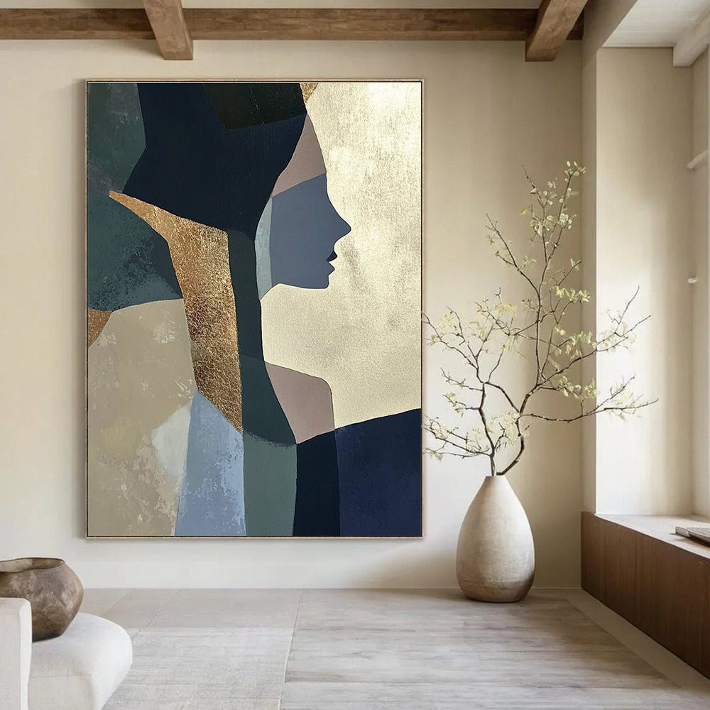 Geometric Portrait Abstract Painting for Contemporary Art Gallery Hallways GAB1204