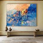 Cyclists Abstract Painting for Sports - Themed Cafes YHT441