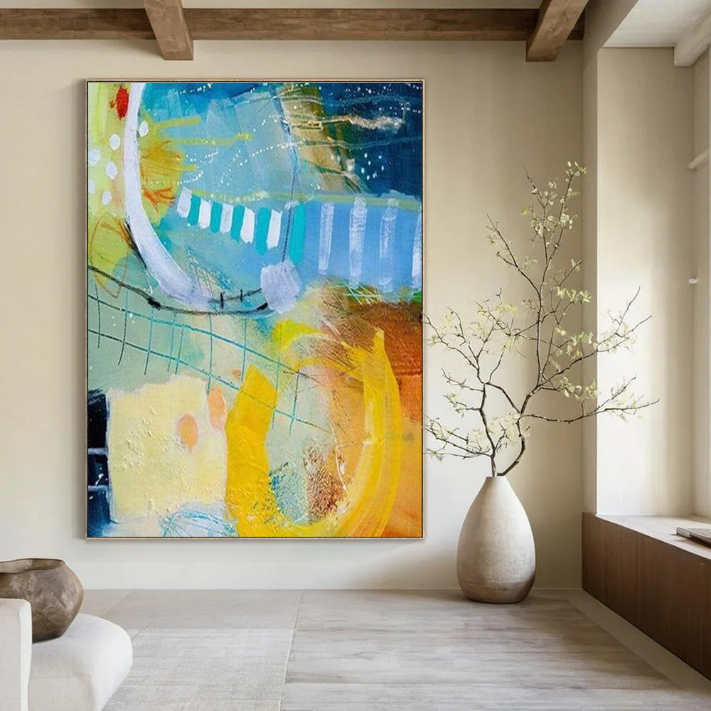 Colorful Whimsical Abstract Painting for Playful Interiors HENG409