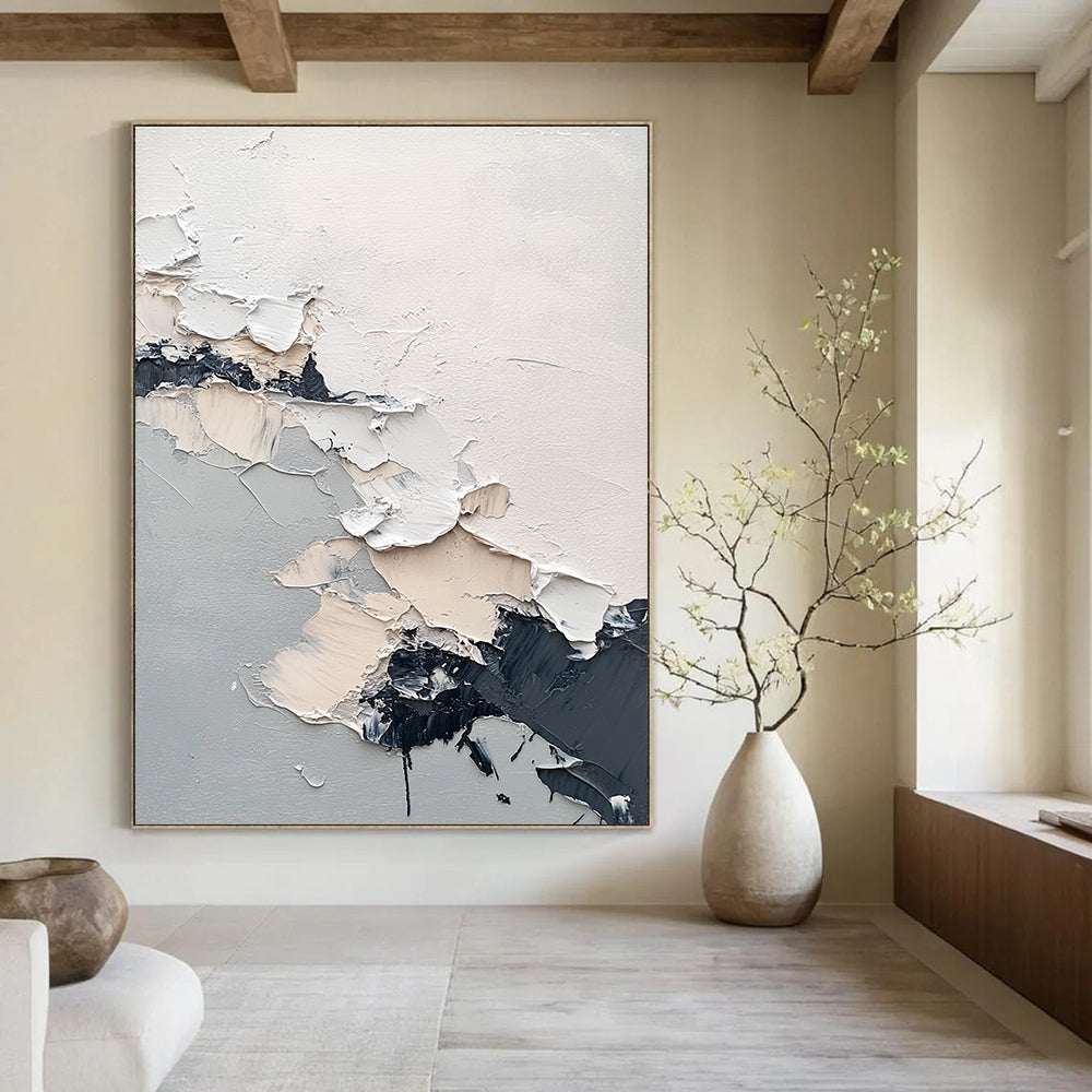 Textured Neutral Abstract Painting for Sophisticated Offices GAB0771