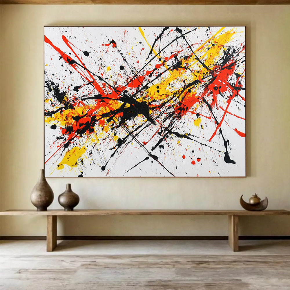 Splatter Paint Chaos: Dynamic Energy in Bold Hues Abstract Painting ABS161