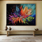 Colorful Flower Burst Abstract Painting for Lively Dining Rooms YHT294