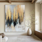 Gold and Gray Abstract - Spiritual Abstract Painting GAB0579