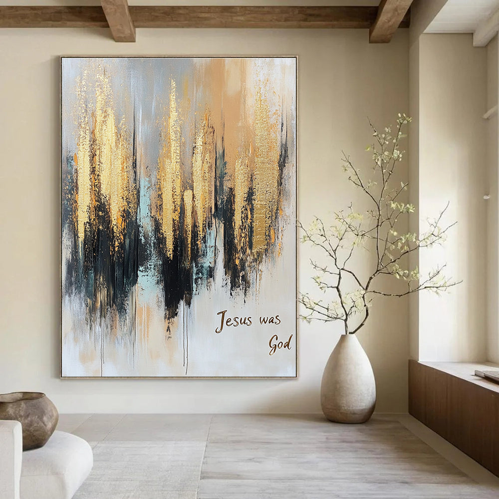 Gold and Gray Abstract - Spiritual Abstract Painting GAB0579