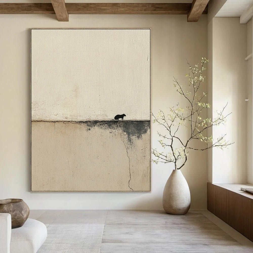 Minimalist Abstract with Small Figure Painting for Contemporary Art Galleries GAB1165