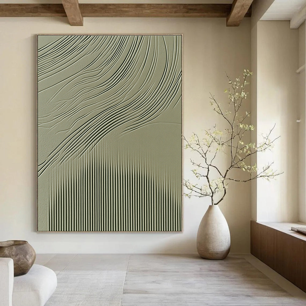 Textured Wave Patterns Abstract Painting of Tactile Rhythms GAB0131